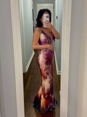 Fernando Wong Couture Pageant Gown Plunge Custom Formal | Original Price: $2500